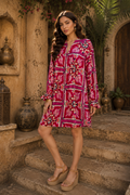Tile Print Relaxed Mini Dress