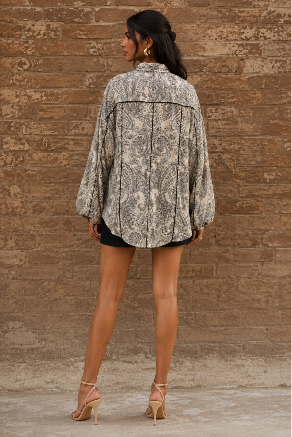 Panelled Paisley Print Top