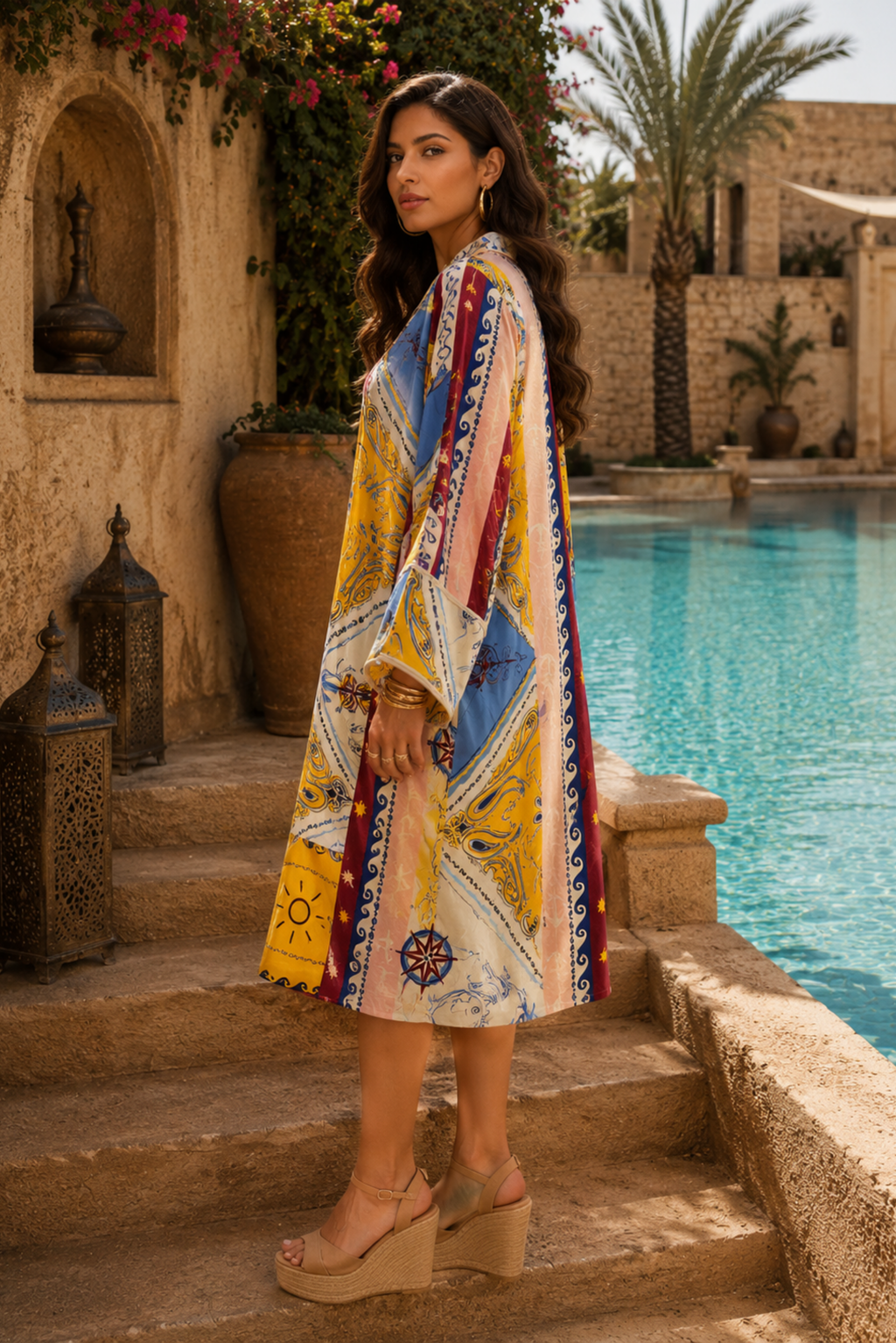 Scarf Print Tunic Dress
