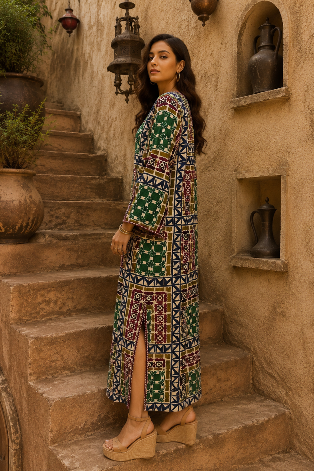 Tile Print Tunic Dress