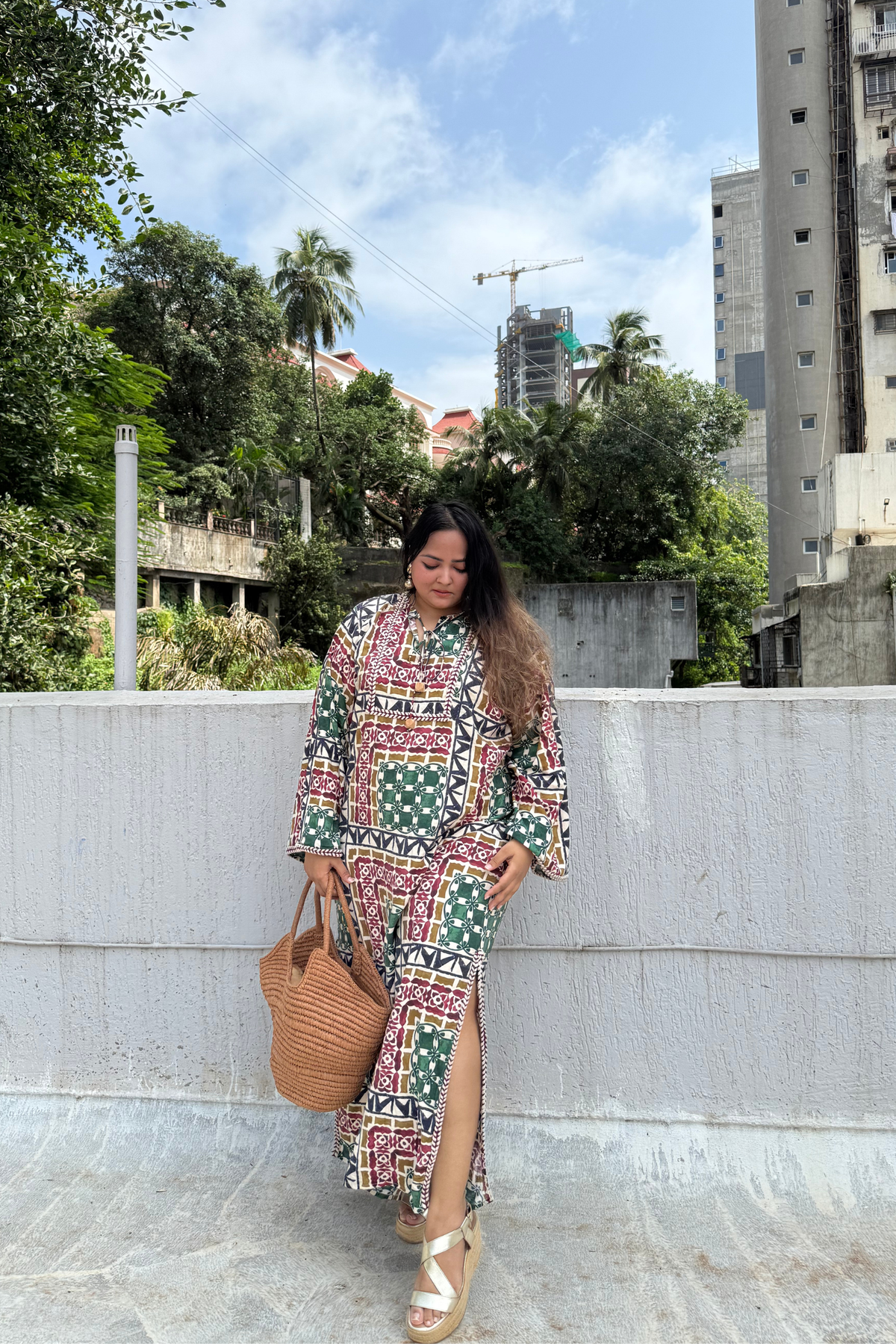 Tile Print Tunic Dress