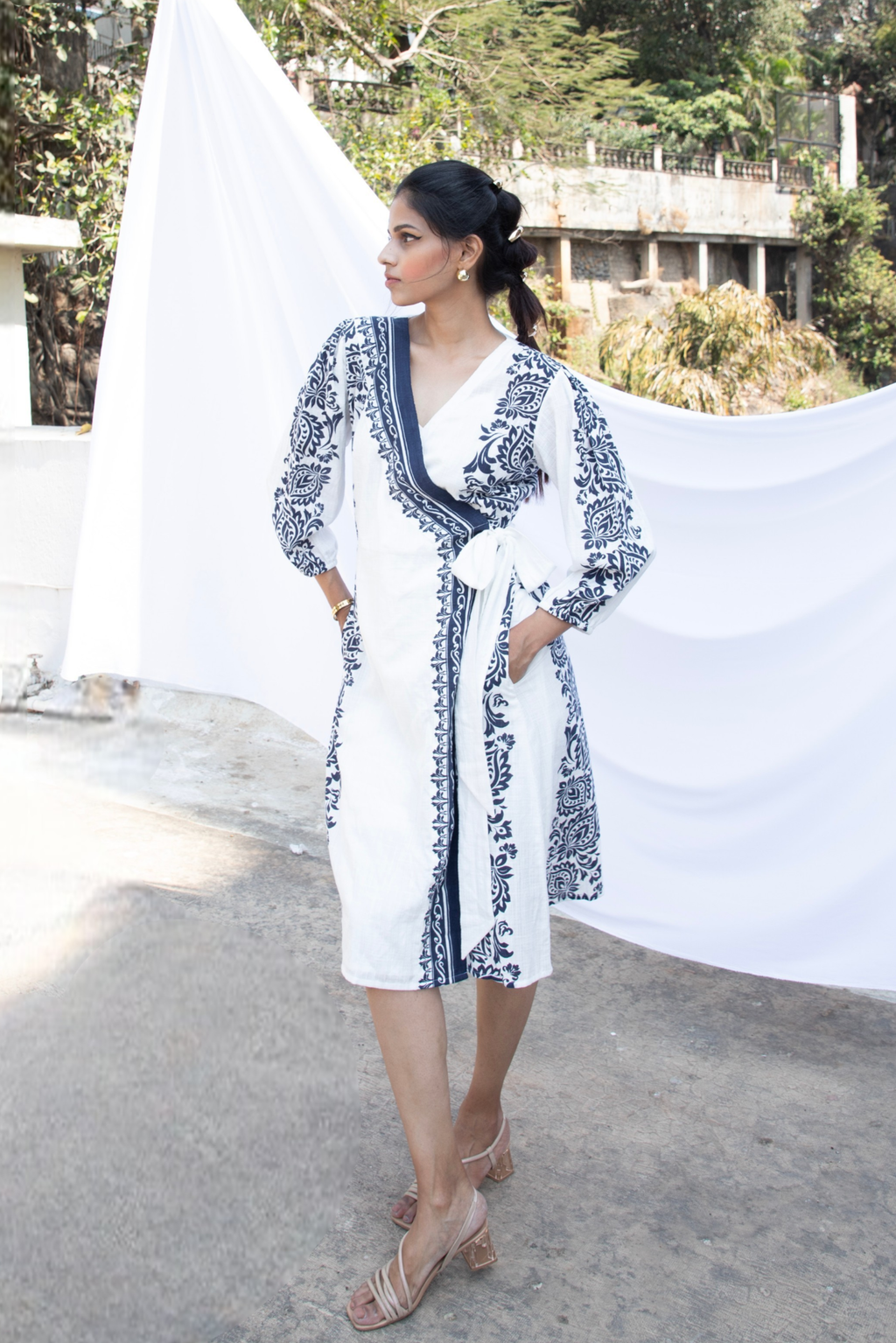 Wrap Around Dress with Slip