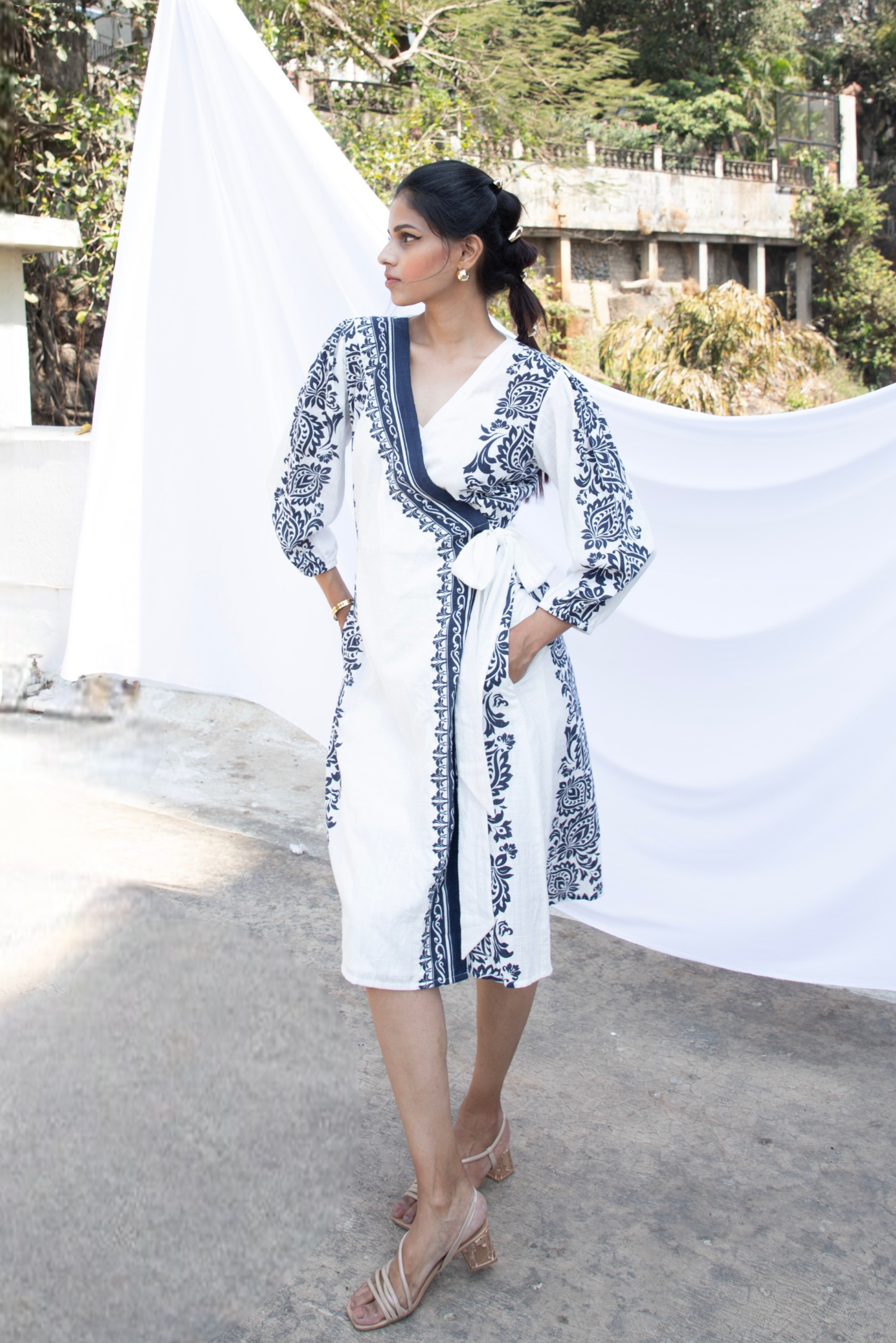Wrap Around Dress with Slip