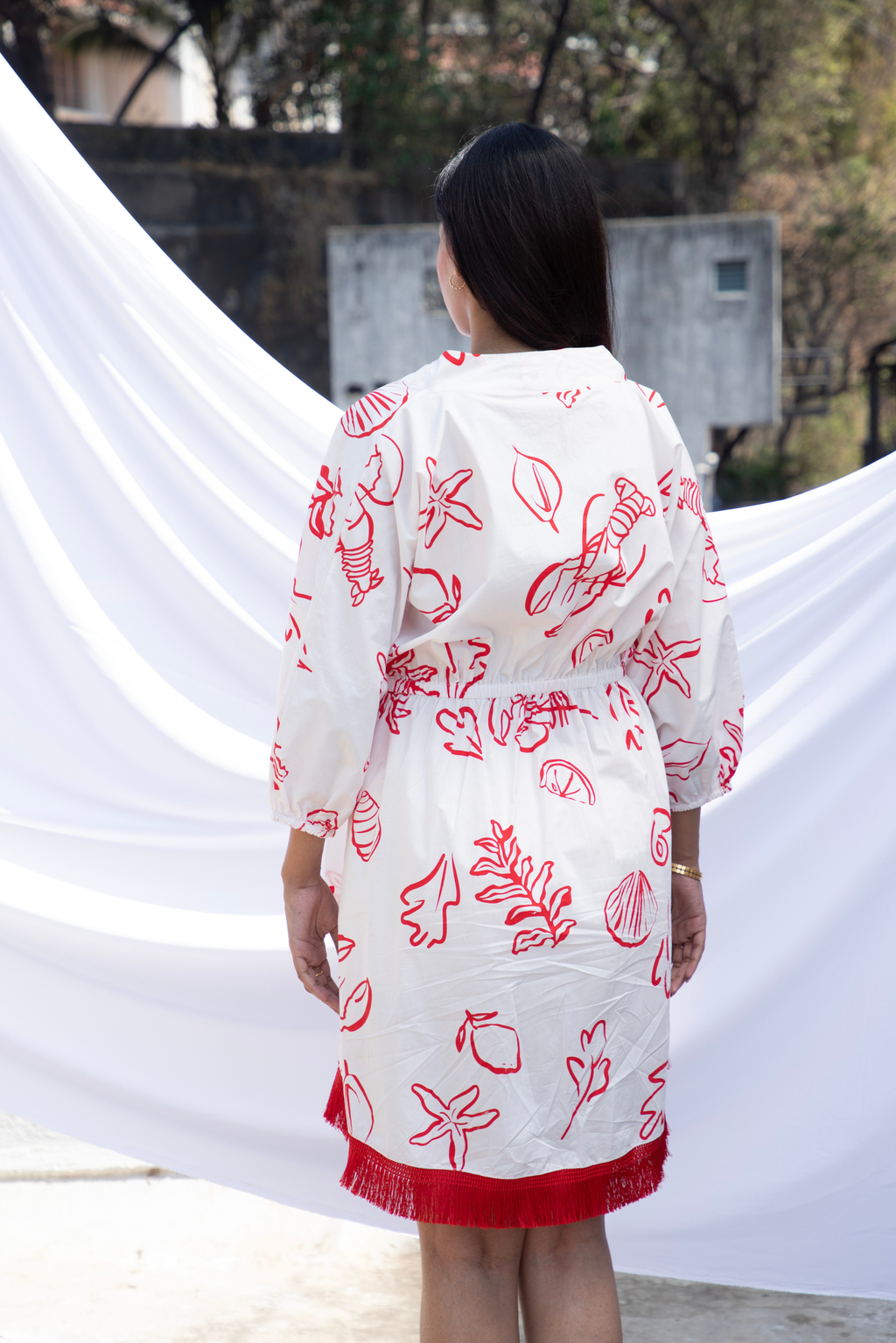 Lobster Print Wrap Around Dress